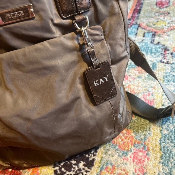 TUMI nylon backpack travel bag olive green